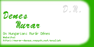 denes murar business card